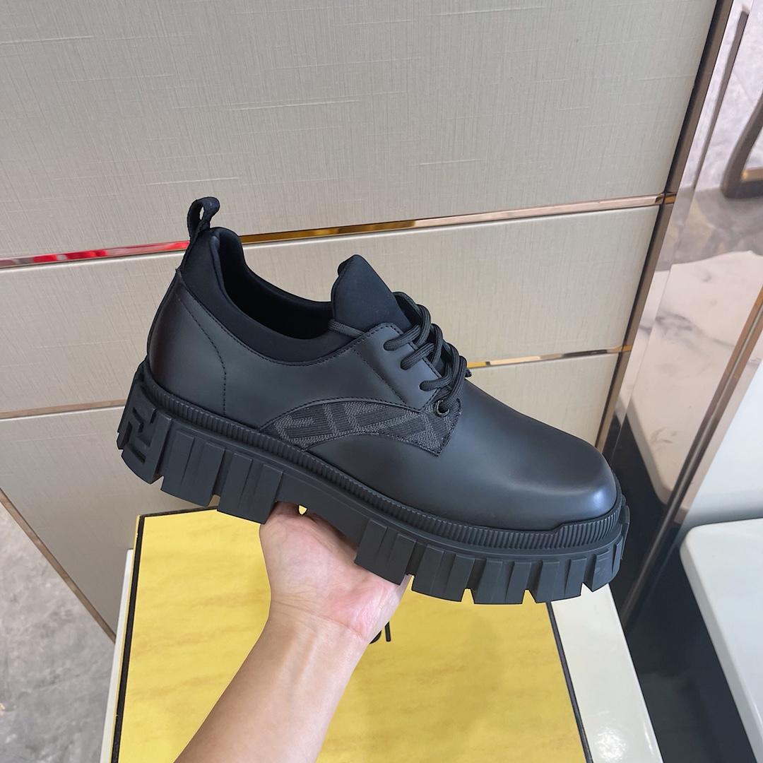 Fendi Black Leather Lace-Ups - DopestKickz