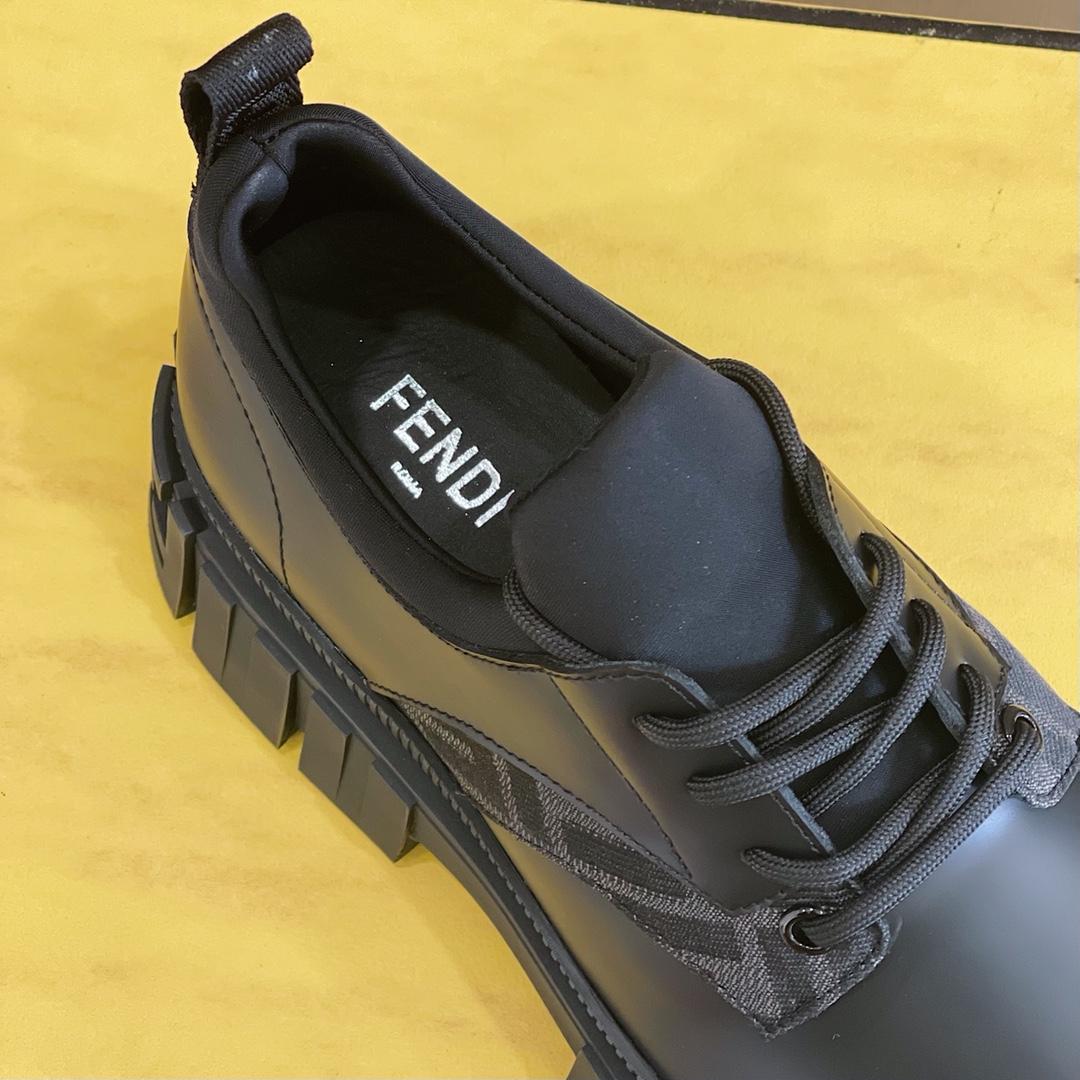 Fendi Black Leather Lace-Ups - DopestKickz