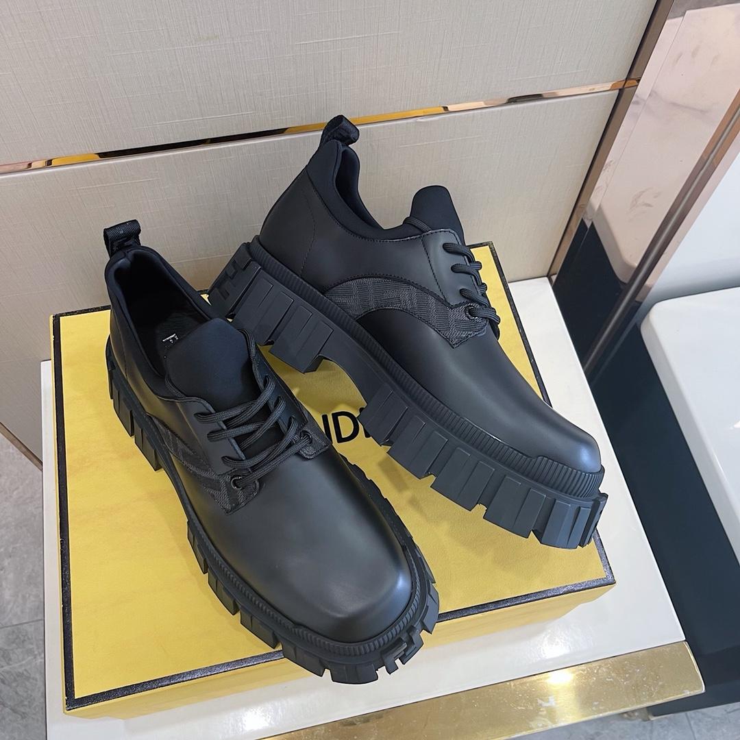 Fendi Black Leather Lace-Ups - DopestKickz