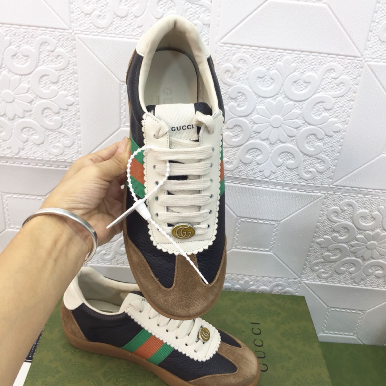 Gucci Leather Web Sneaker - DopestKickz