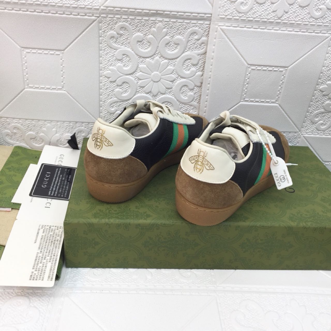 Gucci Leather Web Sneaker - DopestKickz