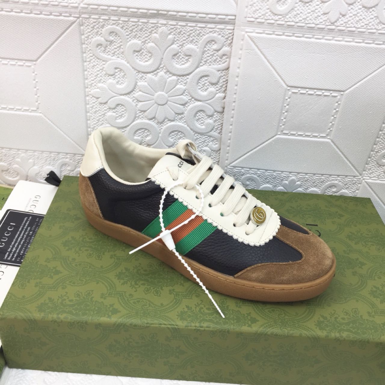 Gucci Leather Web Sneaker - DopestKickz