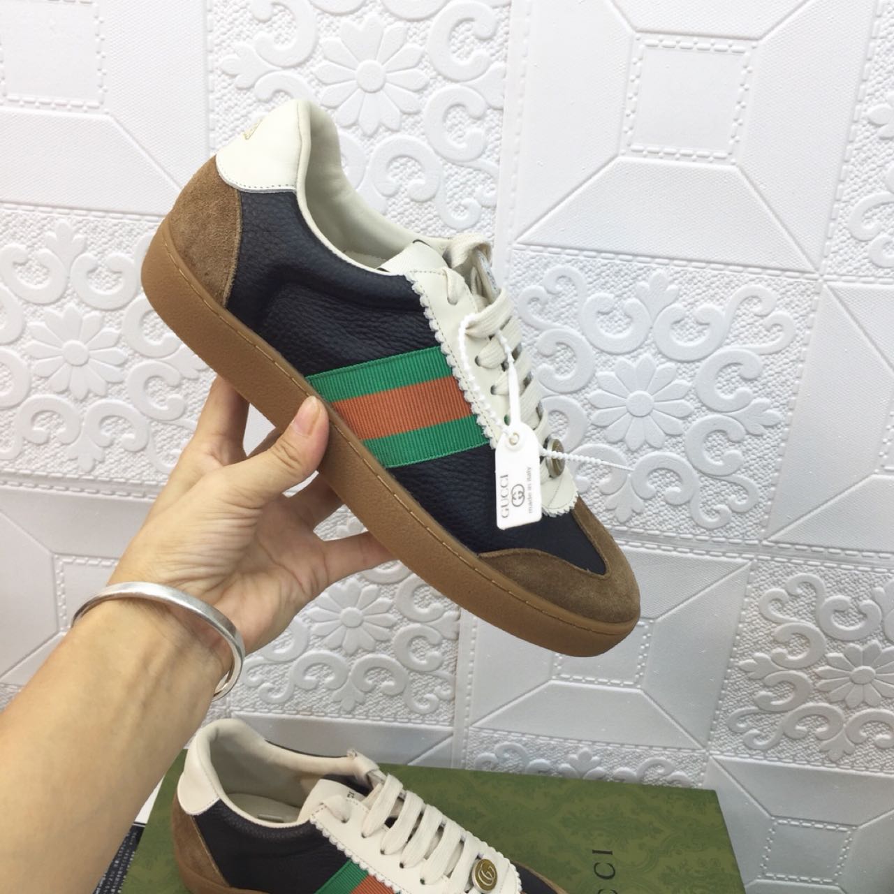 Gucci Leather Web Sneaker - DopestKickz