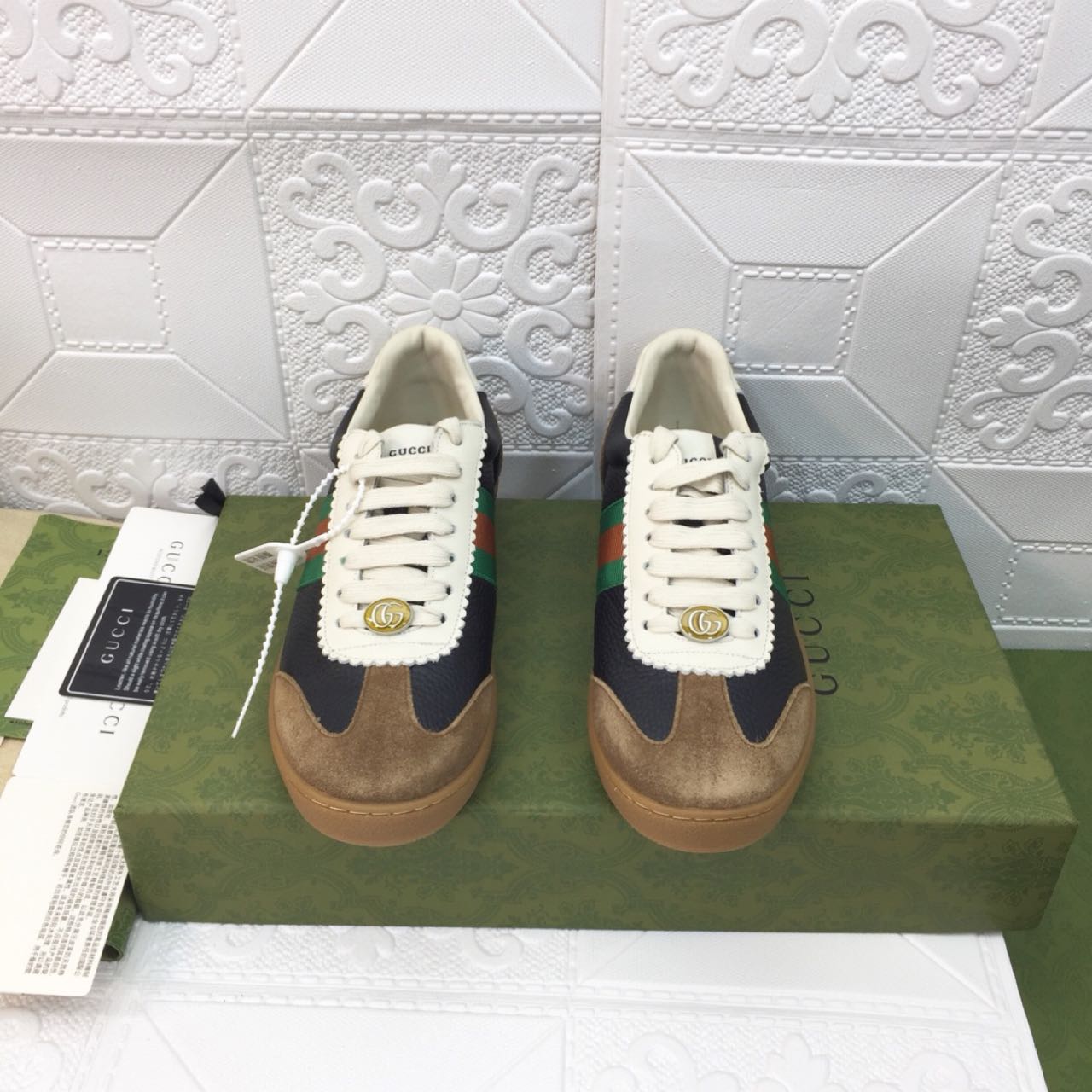Gucci Leather Web Sneaker - DopestKickz