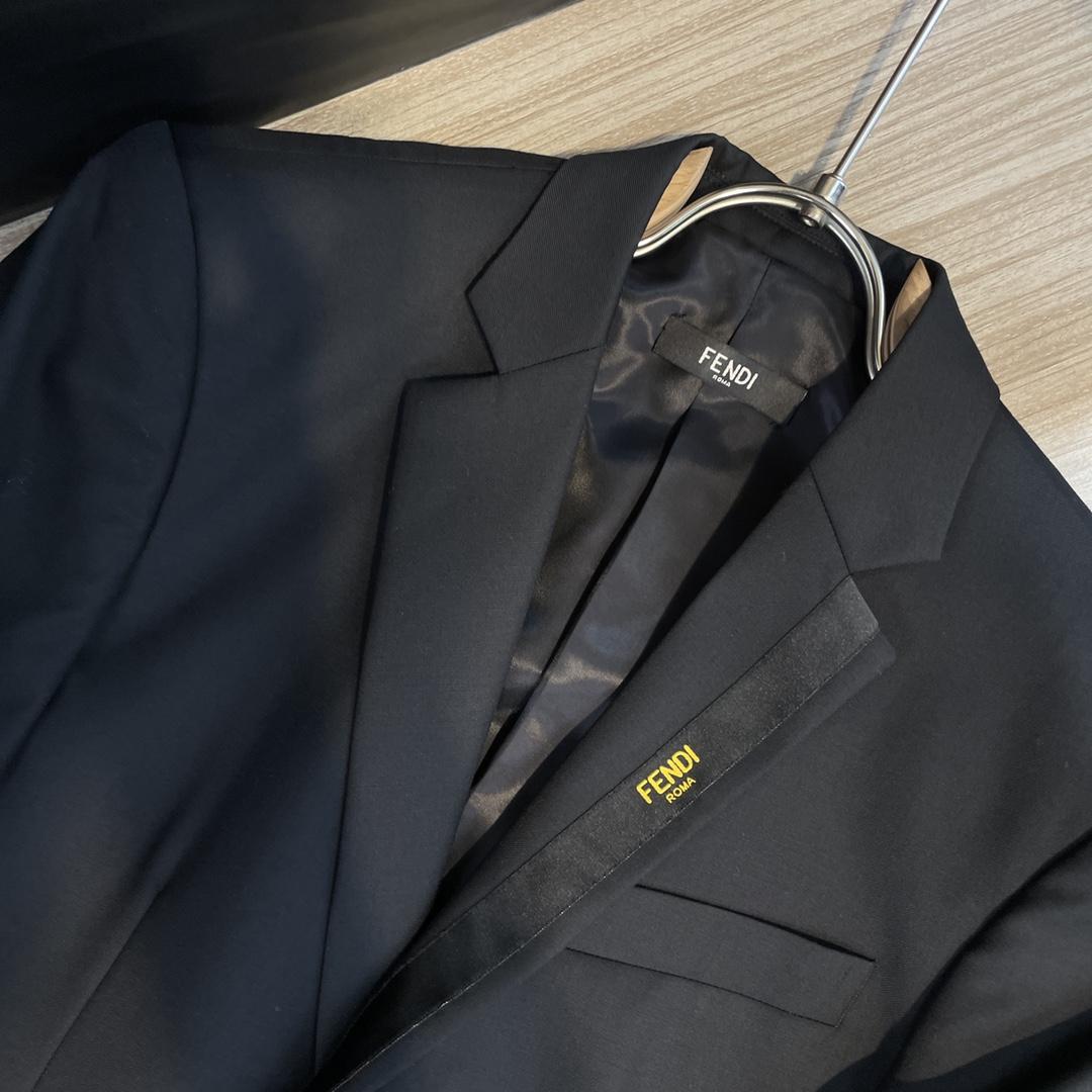 Fendi Black Cotton Blazer & Pants - DopestKickz