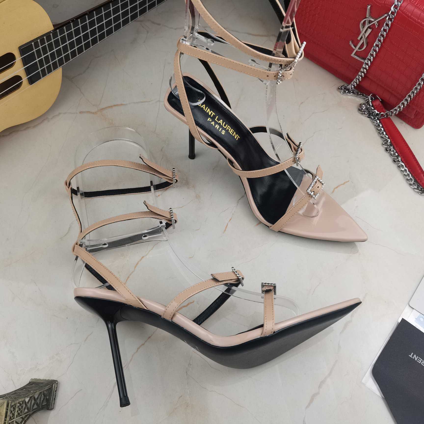 Saint Laurent Nuit Sandals In Lacquered Ayers - DopestKickz