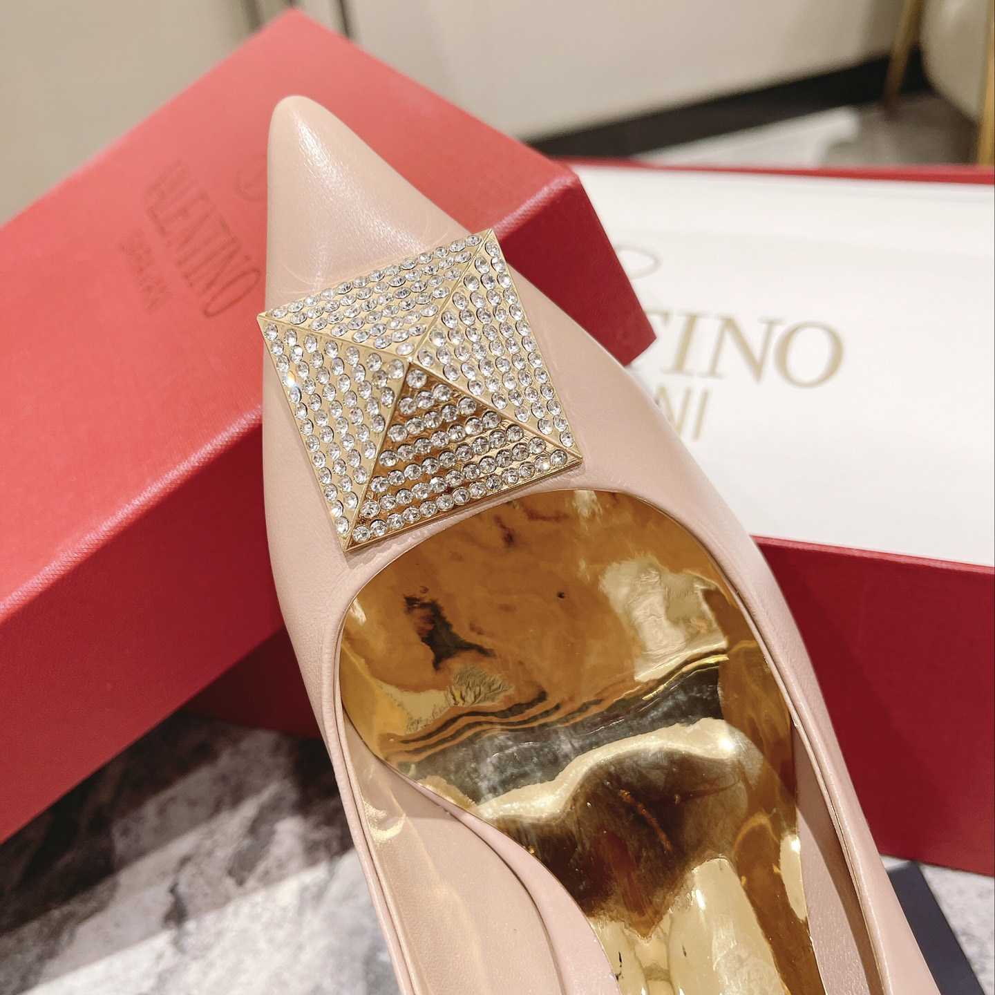Valenti Garavani One Stud Pump With Crystals  100mm - DopestKickz