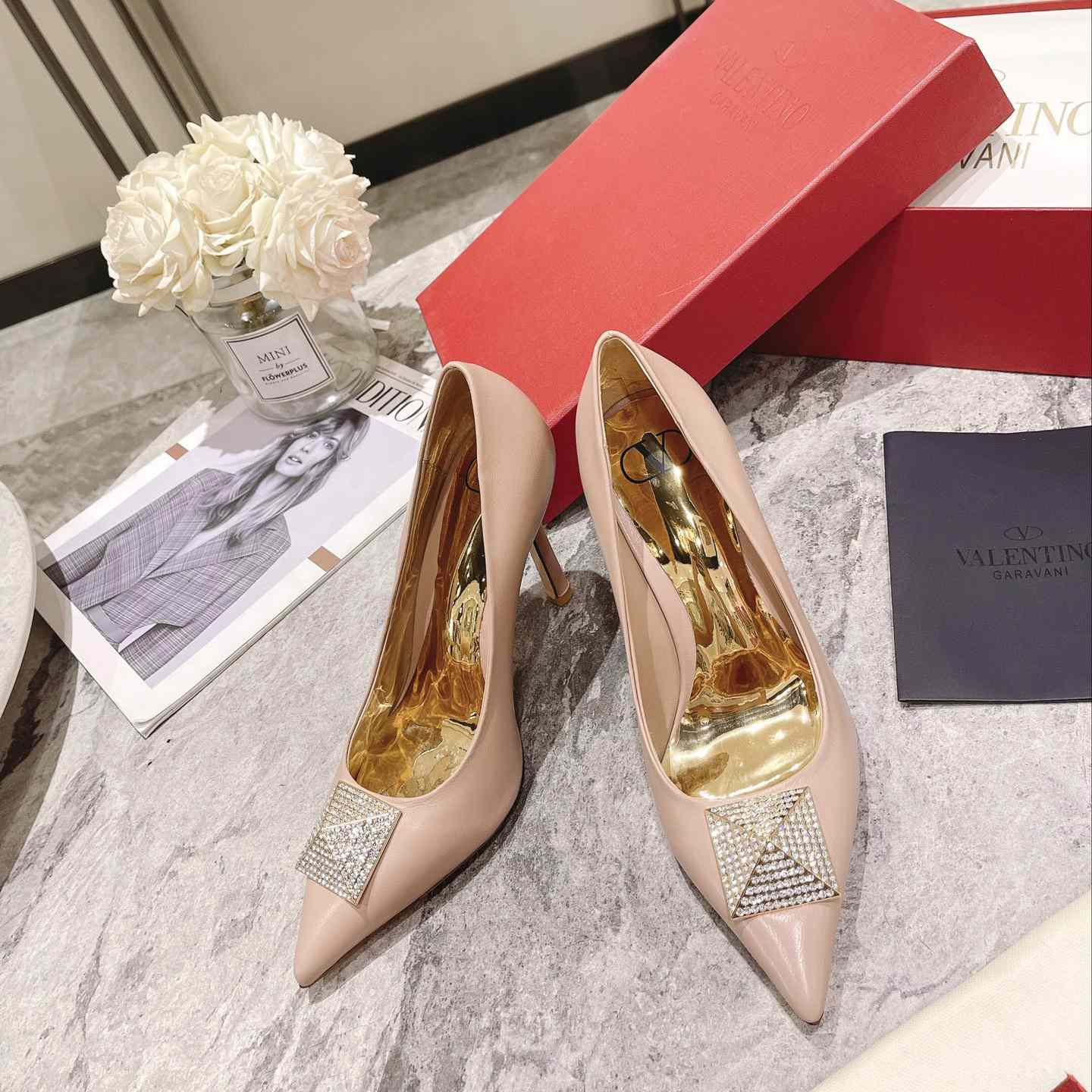 Valenti Garavani One Stud Pump With Crystals  100mm - DopestKickz