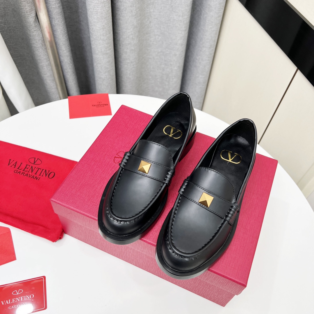 Valenti Roman Stud Brushed Calfskin Loafer 30mm - DopestKickz