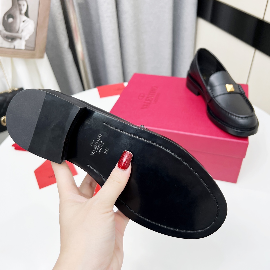 Valenti Roman Stud Brushed Calfskin Loafer 30mm - DopestKickz