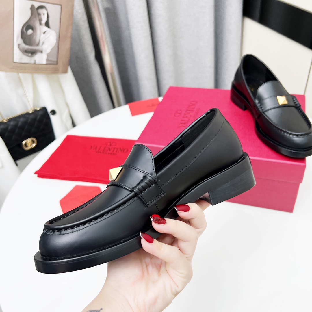 Valenti Roman Stud Brushed Calfskin Loafer 30mm - DopestKickz