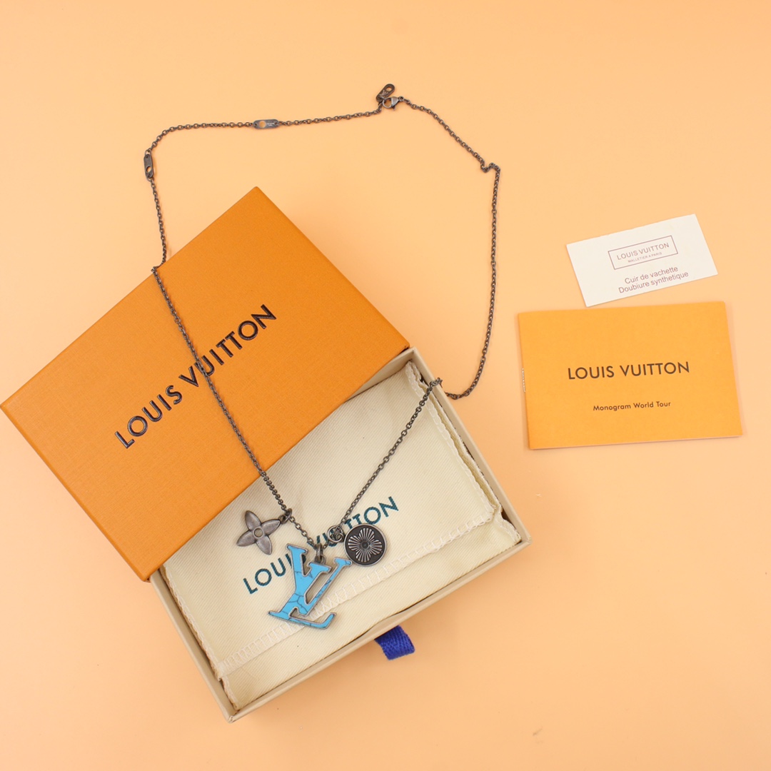 Louis Vuitton Pendant Chain LV Turquoise Necklace    M68904 - DopestKickz