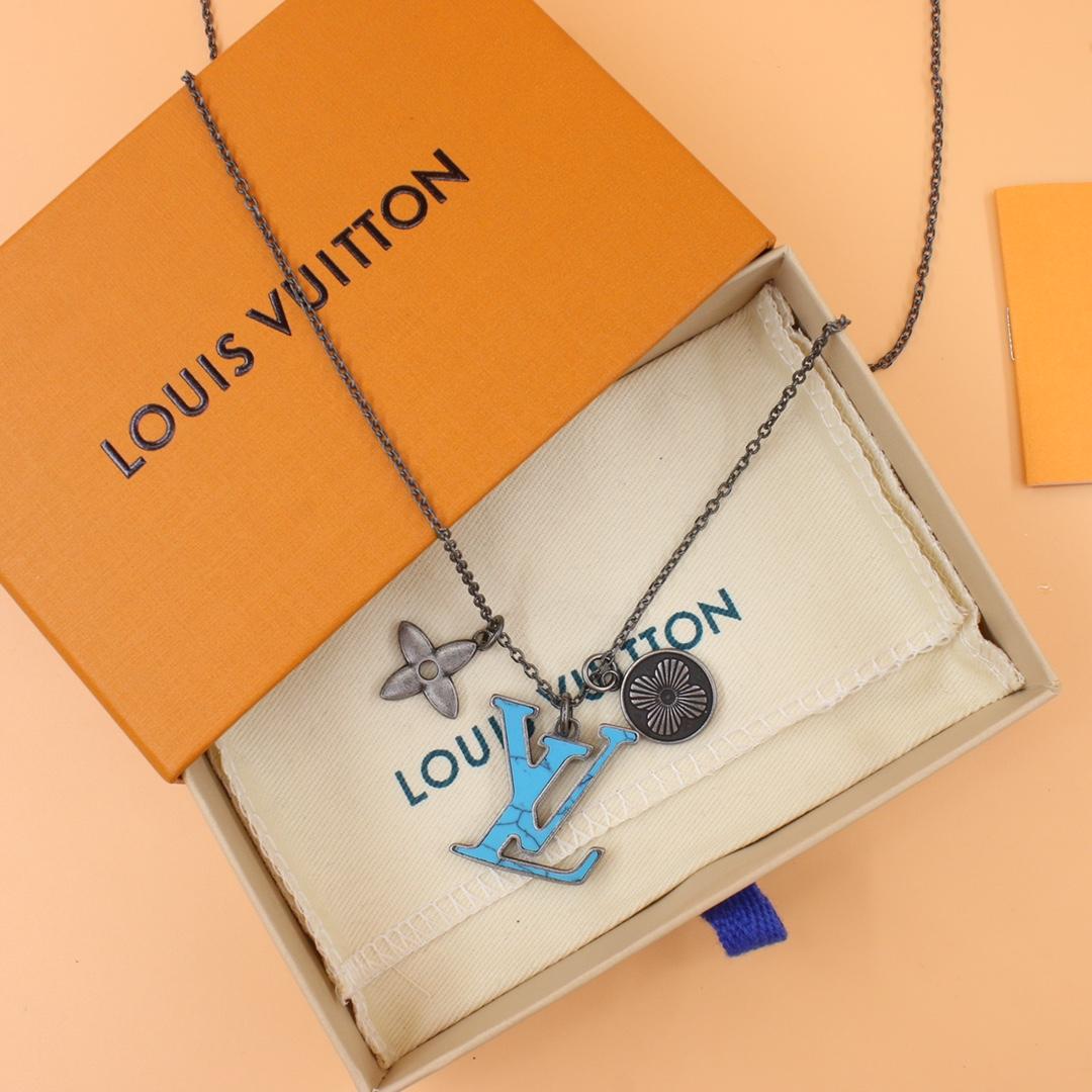 Louis Vuitton Pendant Chain LV Turquoise Necklace    M68904 - DopestKickz