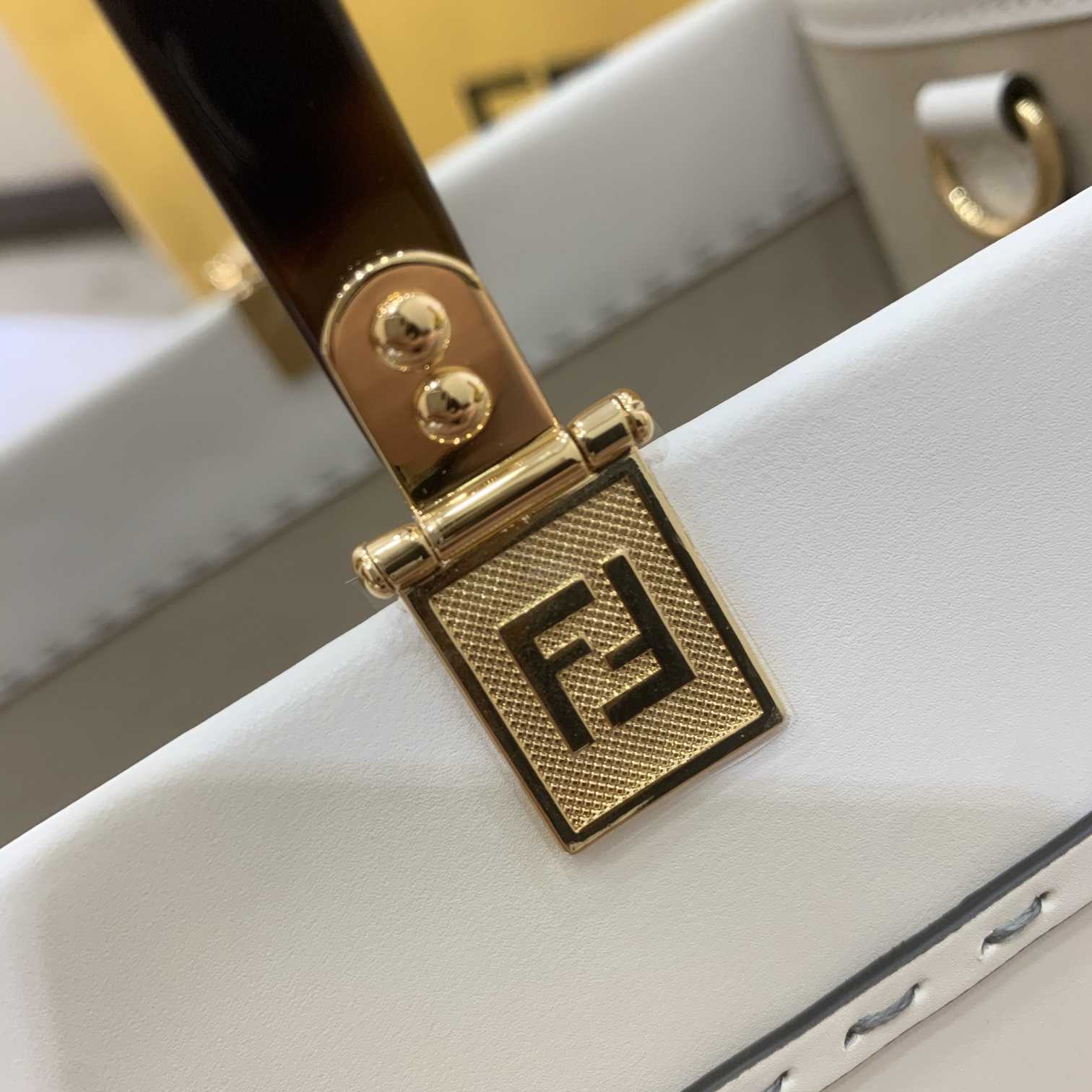 Fendi Sunshine Large White Leather Shopper(40-35-21cm) - DopestKickz
