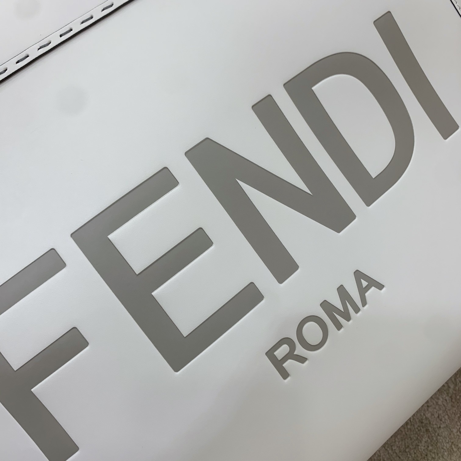 Fendi Sunshine Large White Leather Shopper(40-35-21cm) - DopestKickz