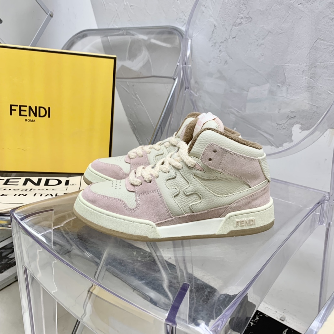 Fendi Match Black Leather High-Tops - DopestKickz