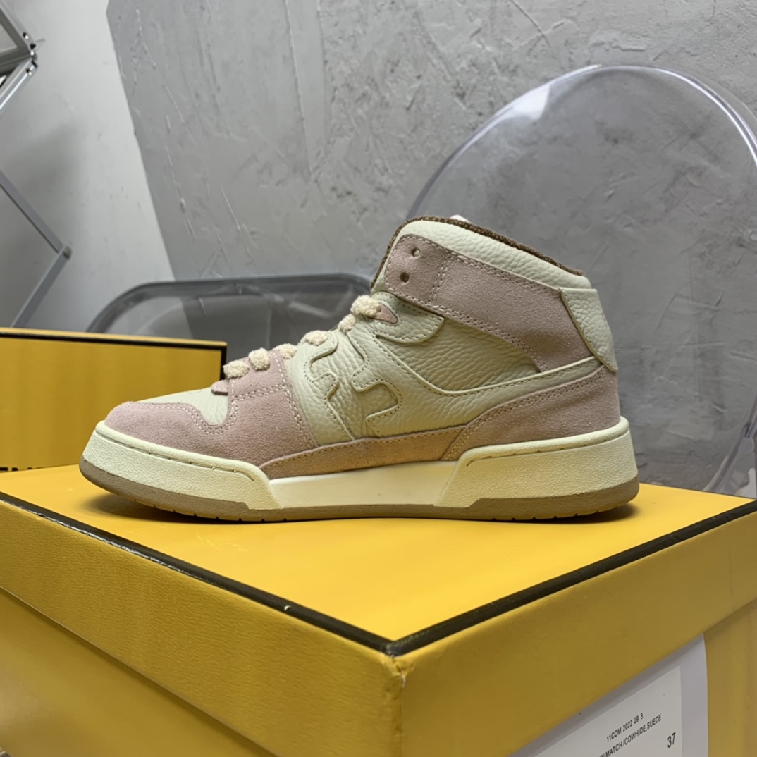 Fendi Match Black Leather High-Tops - DopestKickz