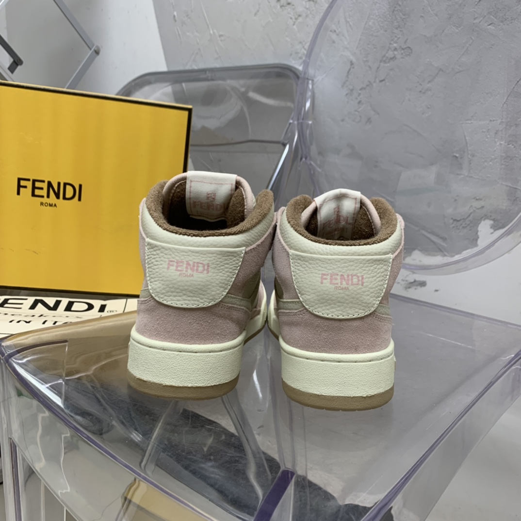 Fendi Match Black Leather High-Tops - DopestKickz