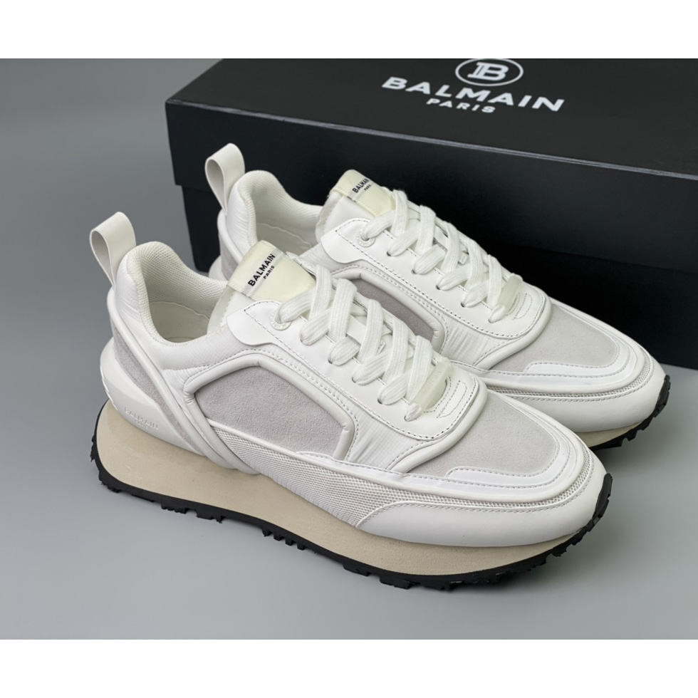 Balmain Velvet Nylon And Mesh Racer Low-Top Sneakers(upon uk size) - DopestKickz