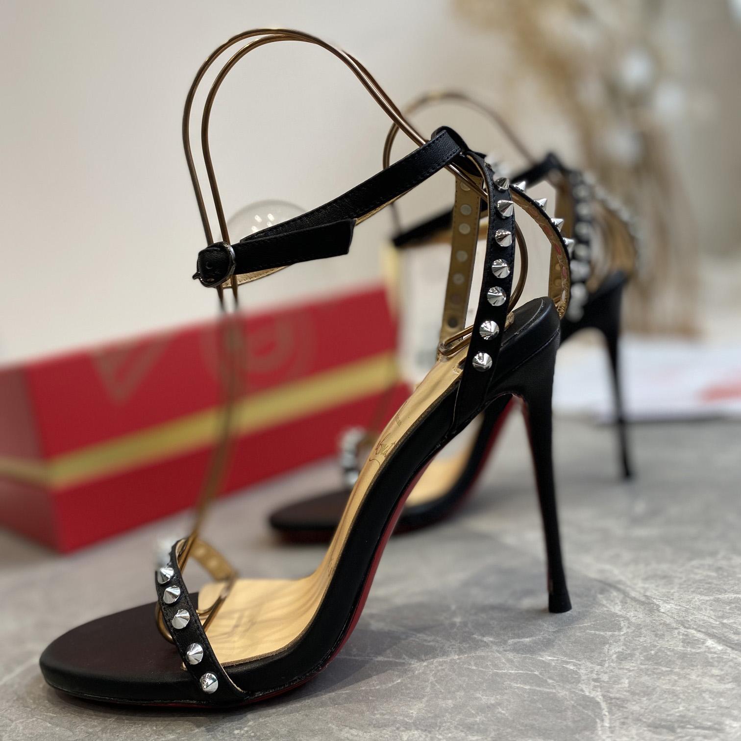Christian Louboutin So Me Spike 70 Leather Sandals - DopestKickz