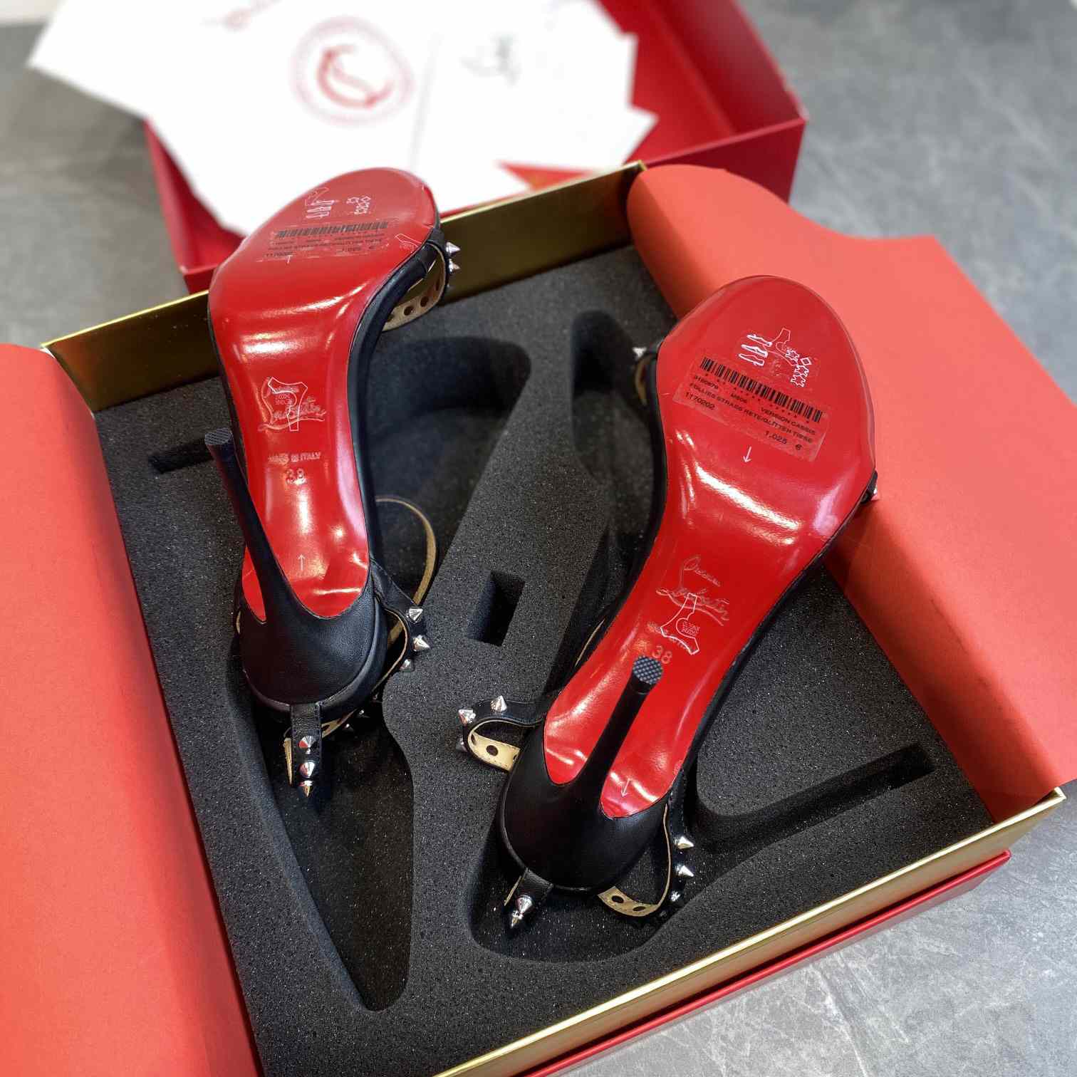 Christian Louboutin So Me Spike 70 Leather Sandals - DopestKickz