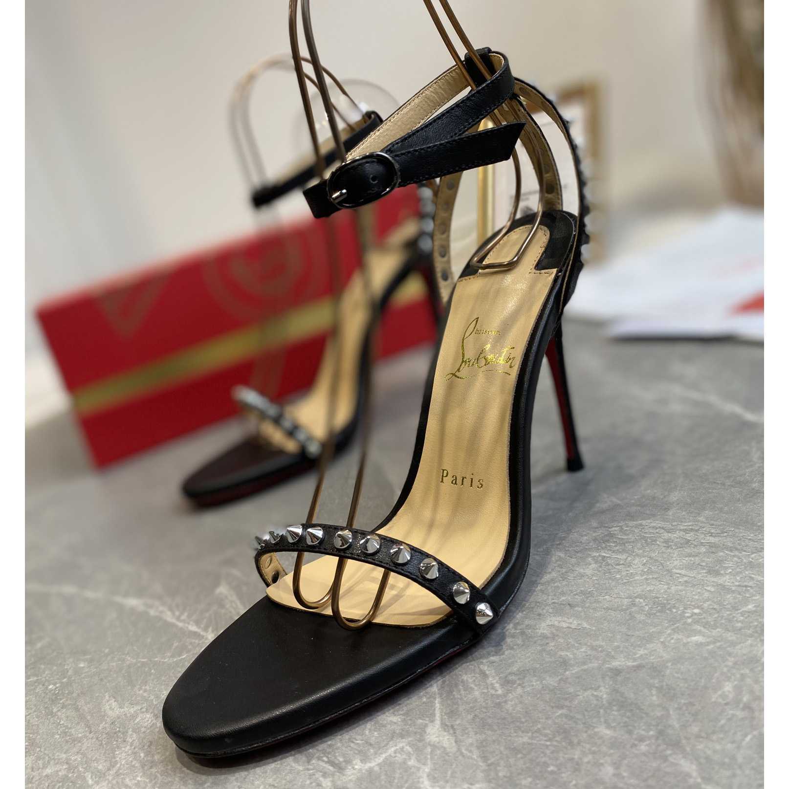 Christian Louboutin So Me Spike 70 Leather Sandals - DopestKickz
