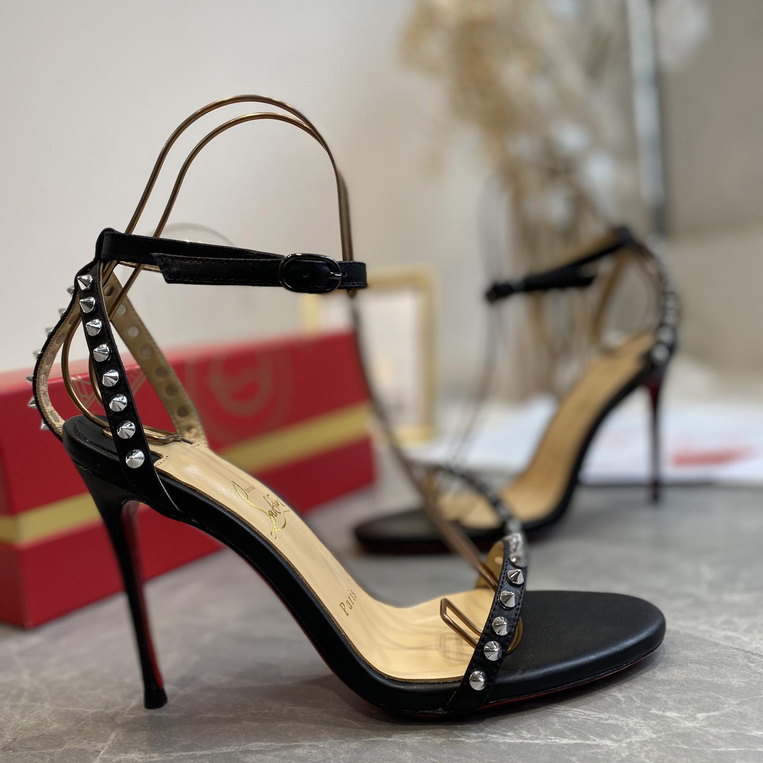 Christian Louboutin So Me Spike 70 Leather Sandals - DopestKickz