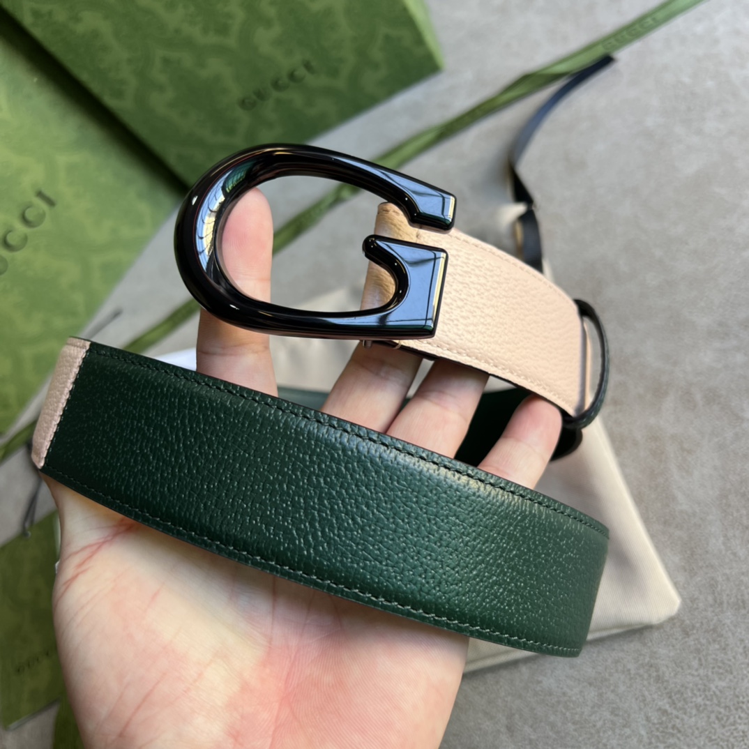 Gucci Two-Tone Belt With G Buckle - DopestKickz