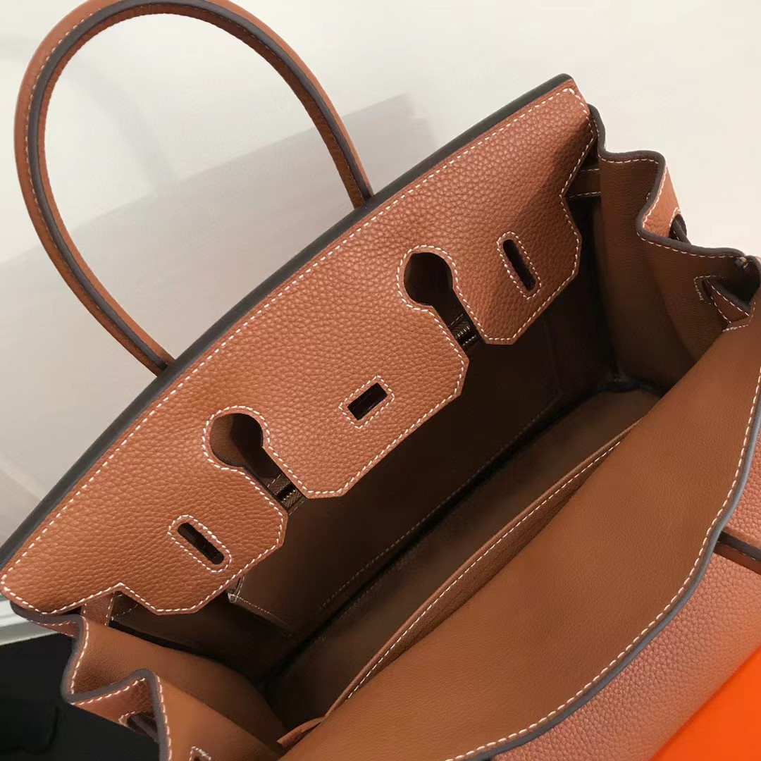 Hermes Birkin 30 Fjord Leather Gold Handbag （30-22-16CM） - DopestKickz