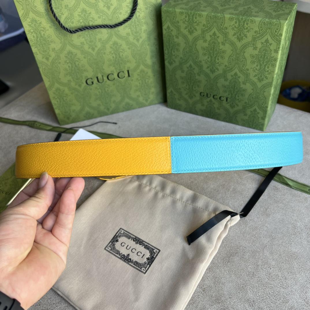 Gucci Two-Tone Belt With G Buckle - DopestKickz