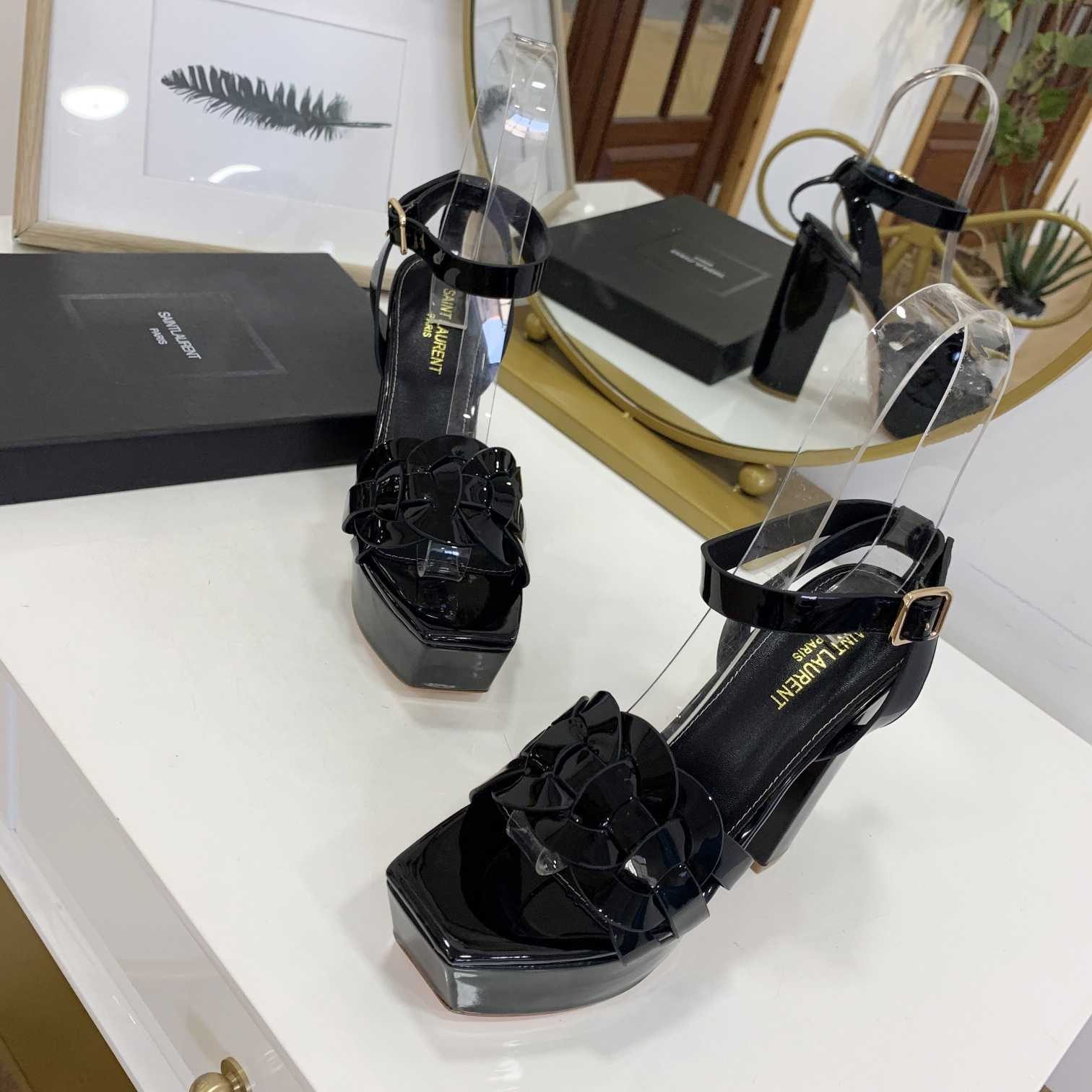 Saint Laurent Patent Leather Sandals - DopestKickz