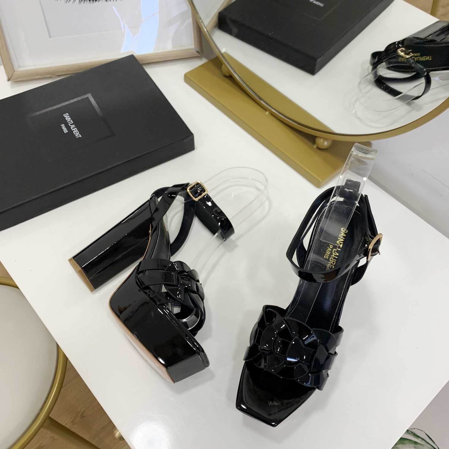 Saint Laurent Patent Leather Sandals - DopestKickz