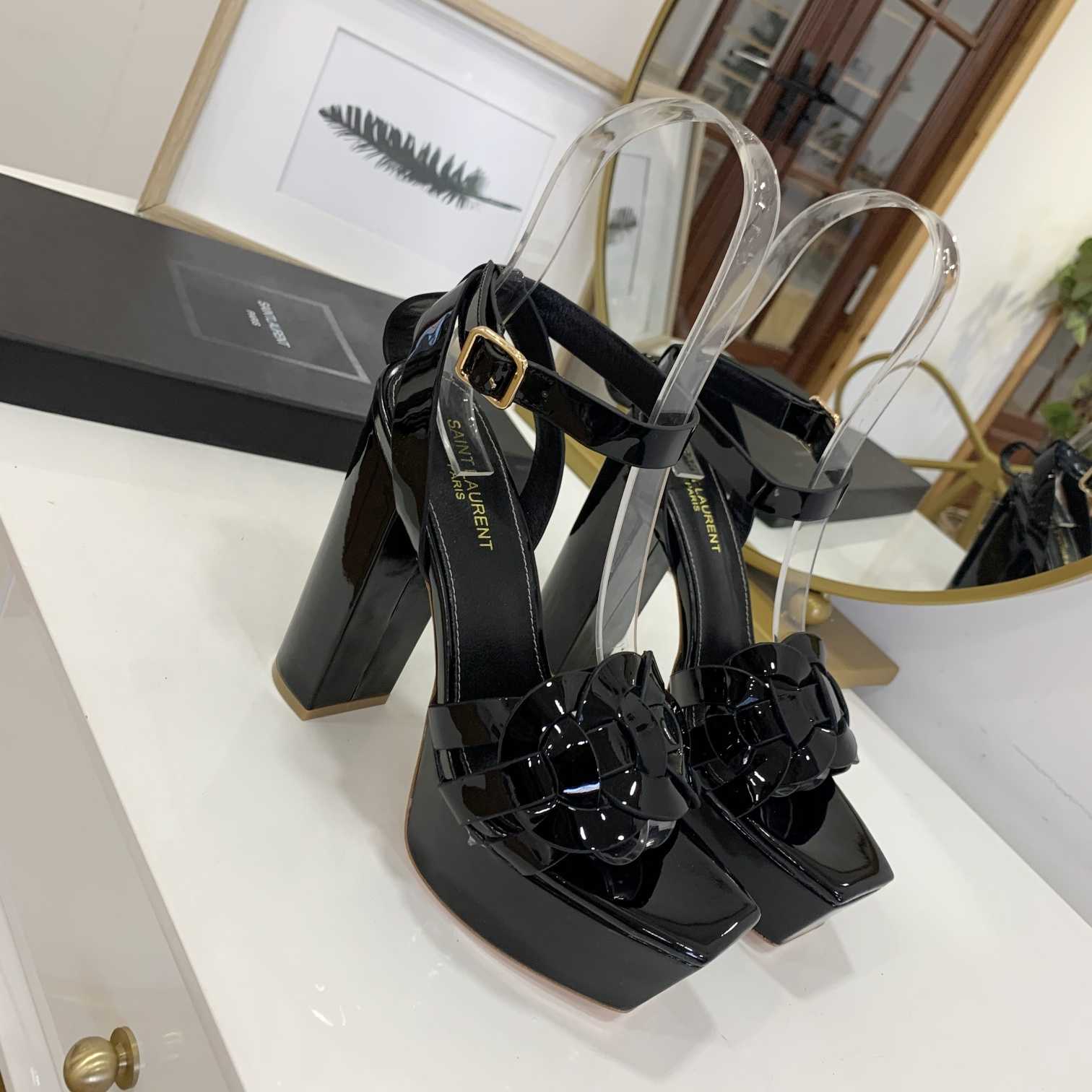 Saint Laurent Patent Leather Sandals - DopestKickz