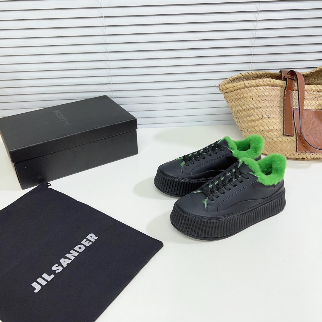 JIl Sander Leather Sneakers With Vulcanized Rubber Sole - DopestKickz