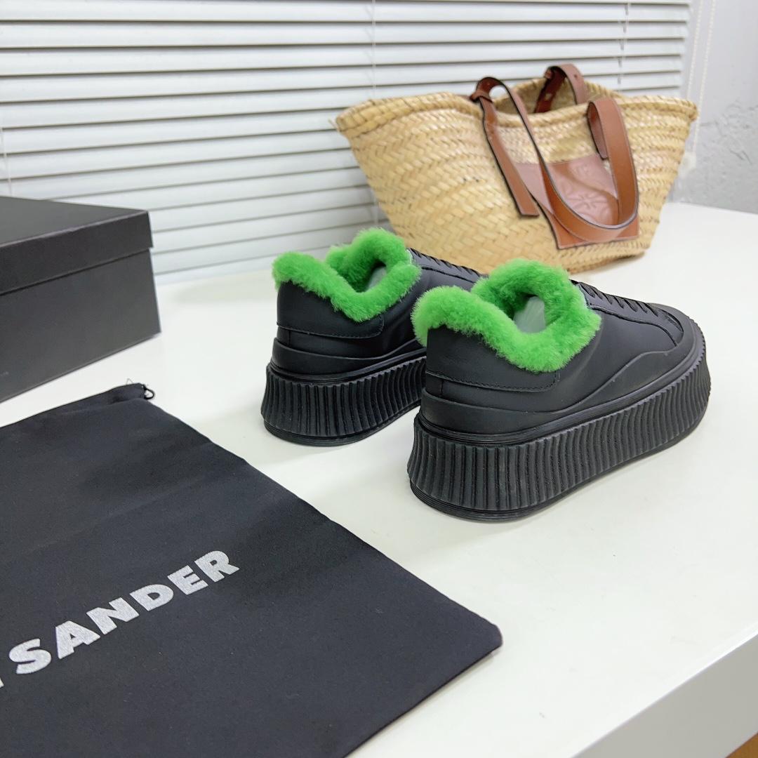 JIl Sander Leather Sneakers With Vulcanized Rubber Sole - DopestKickz