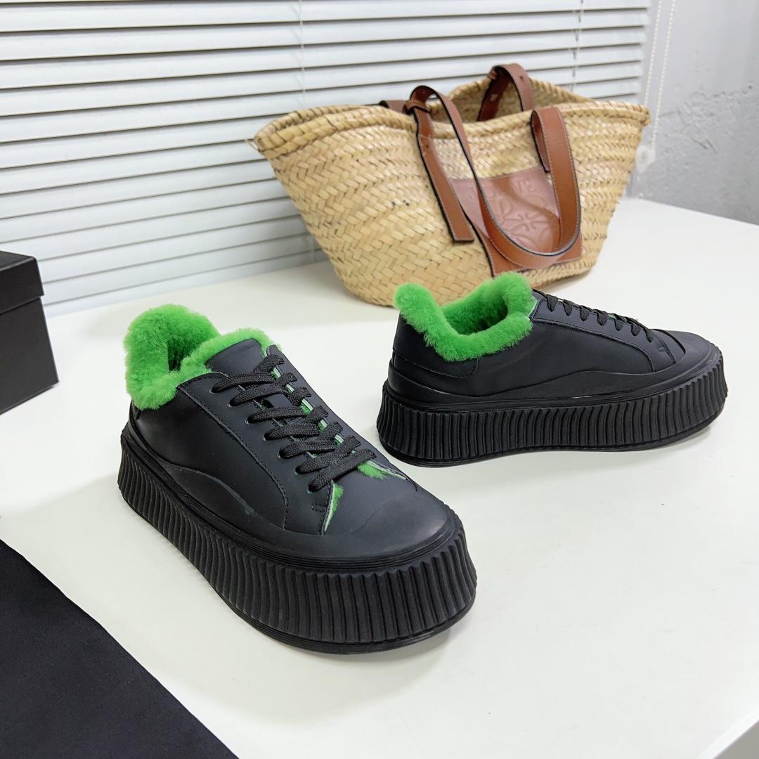 JIl Sander Leather Sneakers With Vulcanized Rubber Sole - DopestKickz