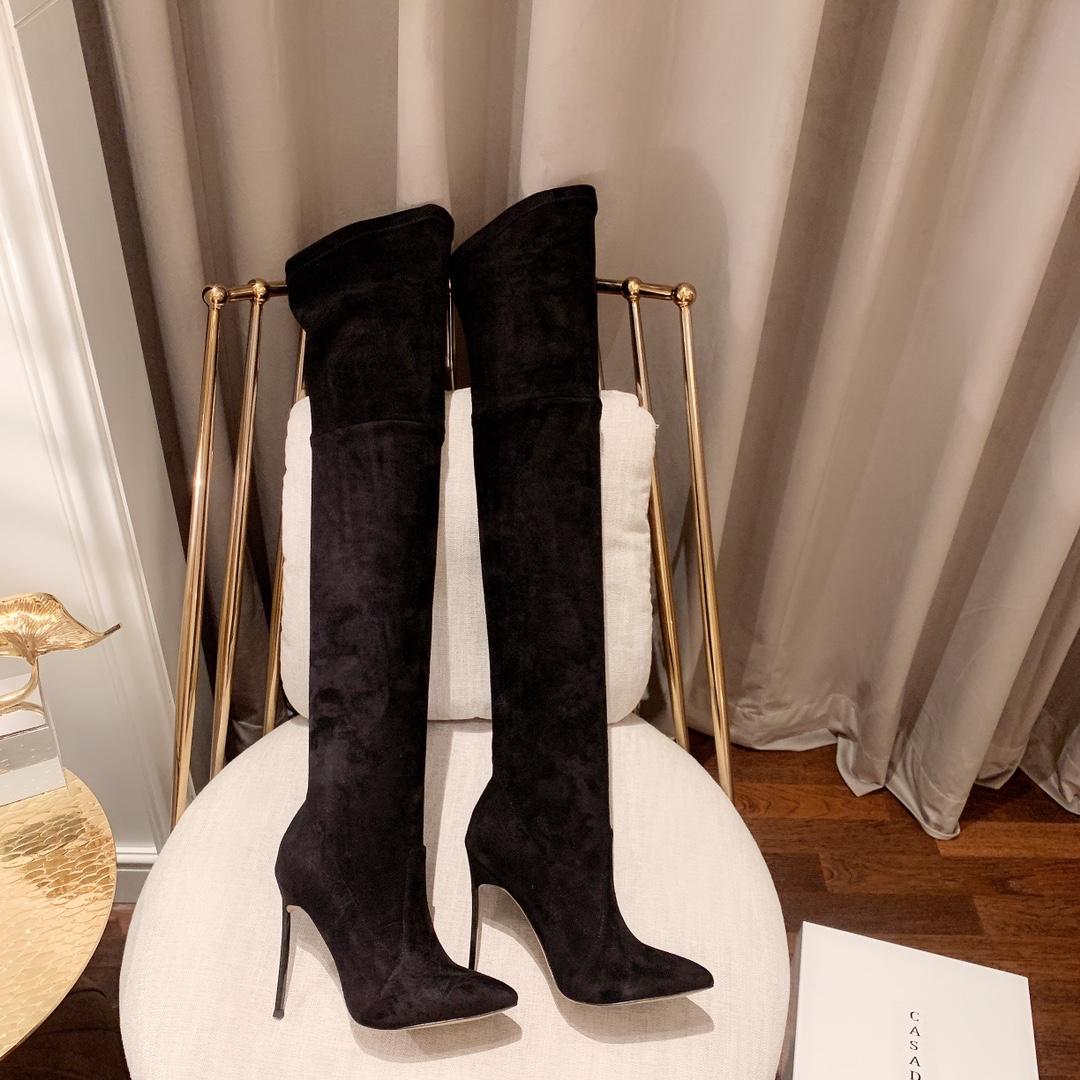 Casadei Blade Black Over-The-Knee Boot - DopestKickz