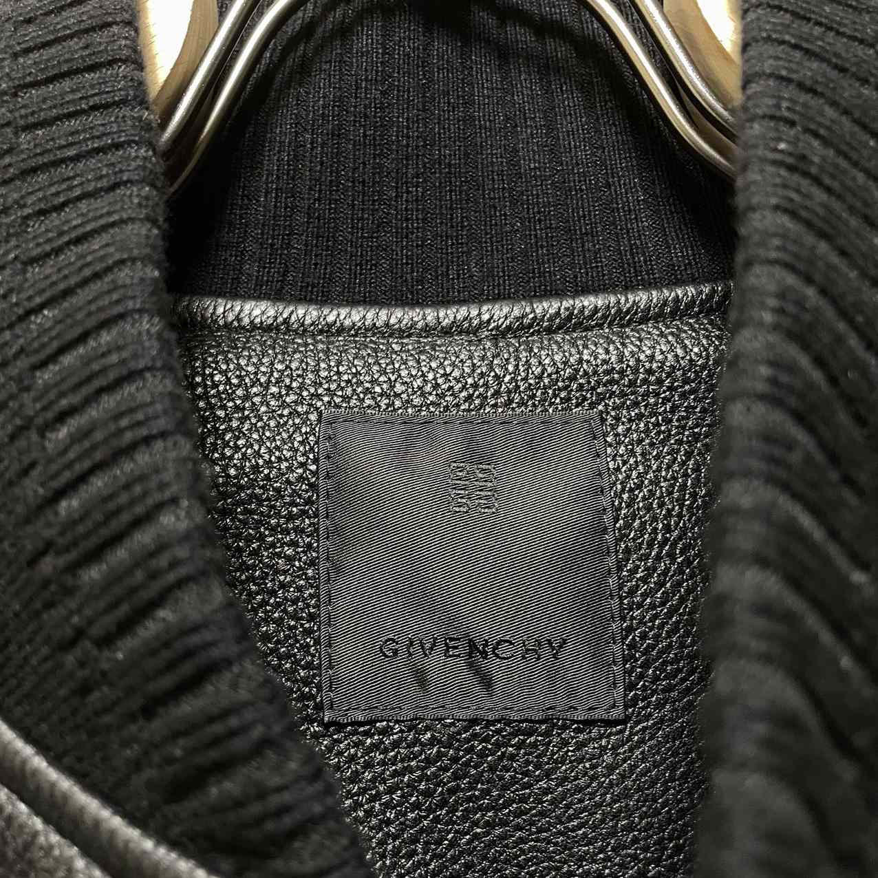 Givenchy Logo Leather Bomber Jacket In Black - DopestKickz