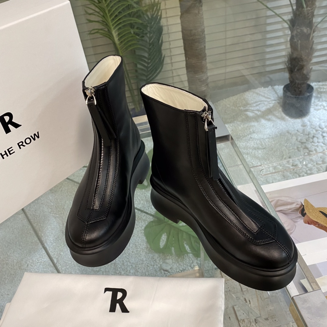 The Row Zipped Boot 1 In Leather - DopestKickz