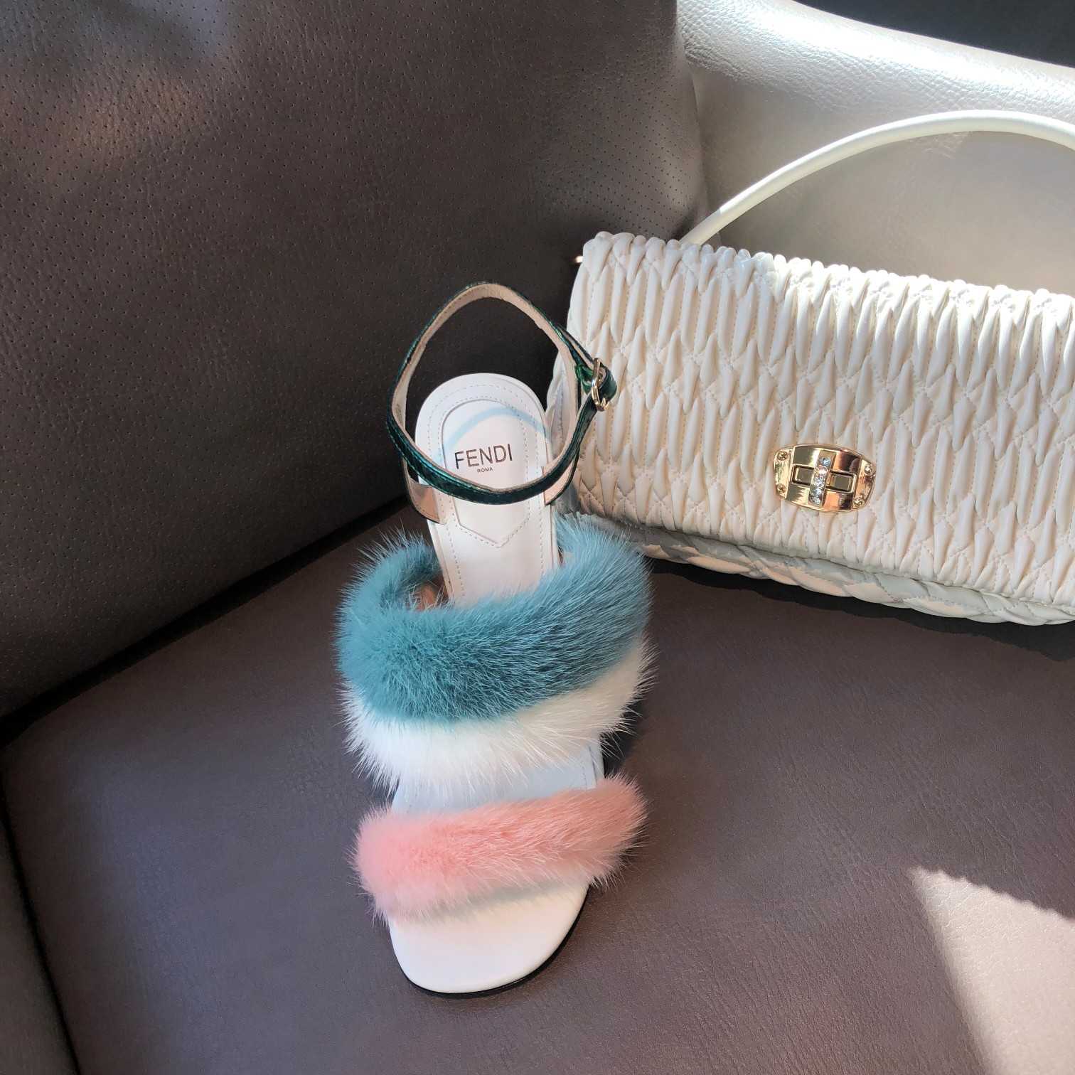 Fendi First Pink Mink High-Heeled Sandals - DopestKickz