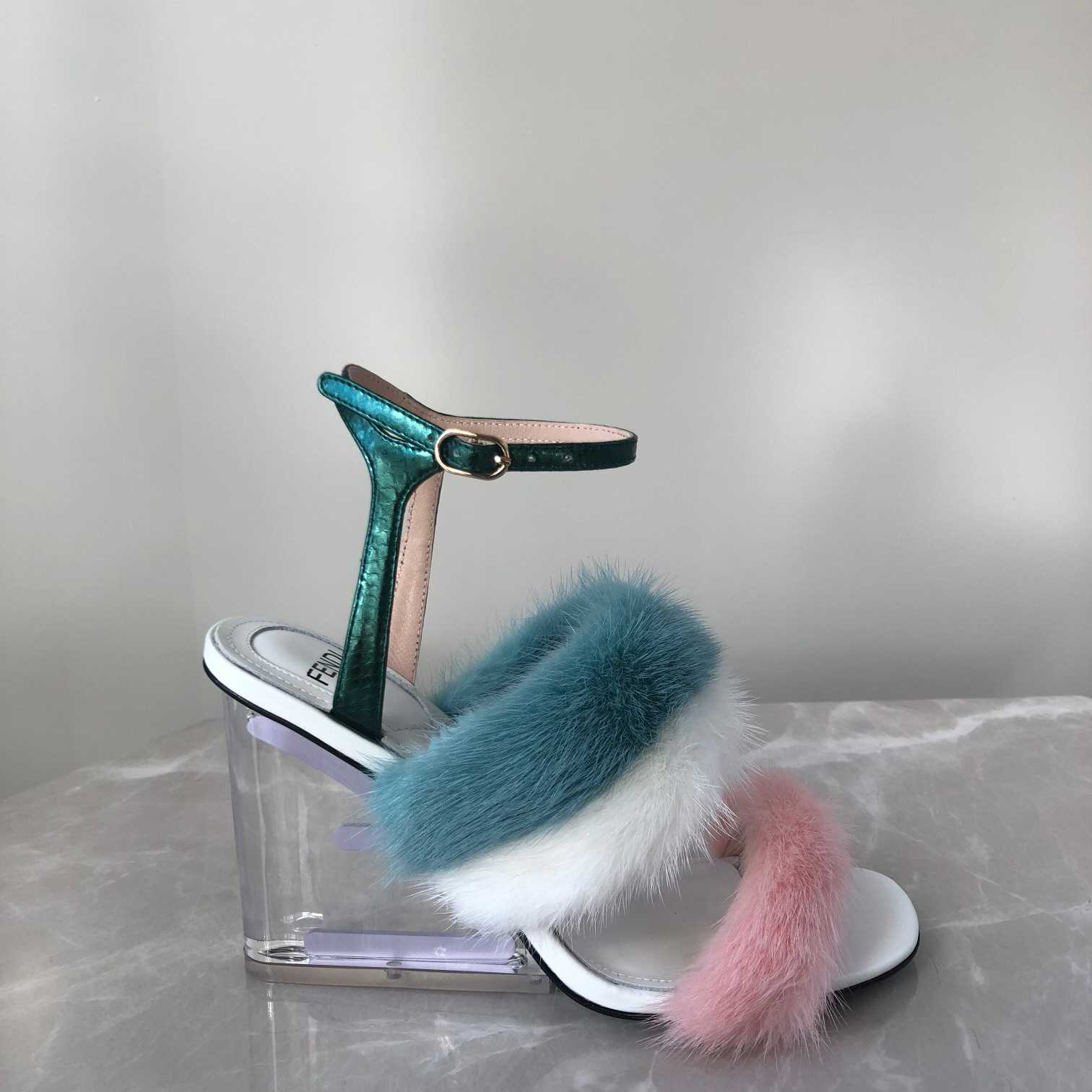 Fendi First Pink Mink High-Heeled Sandals - DopestKickz
