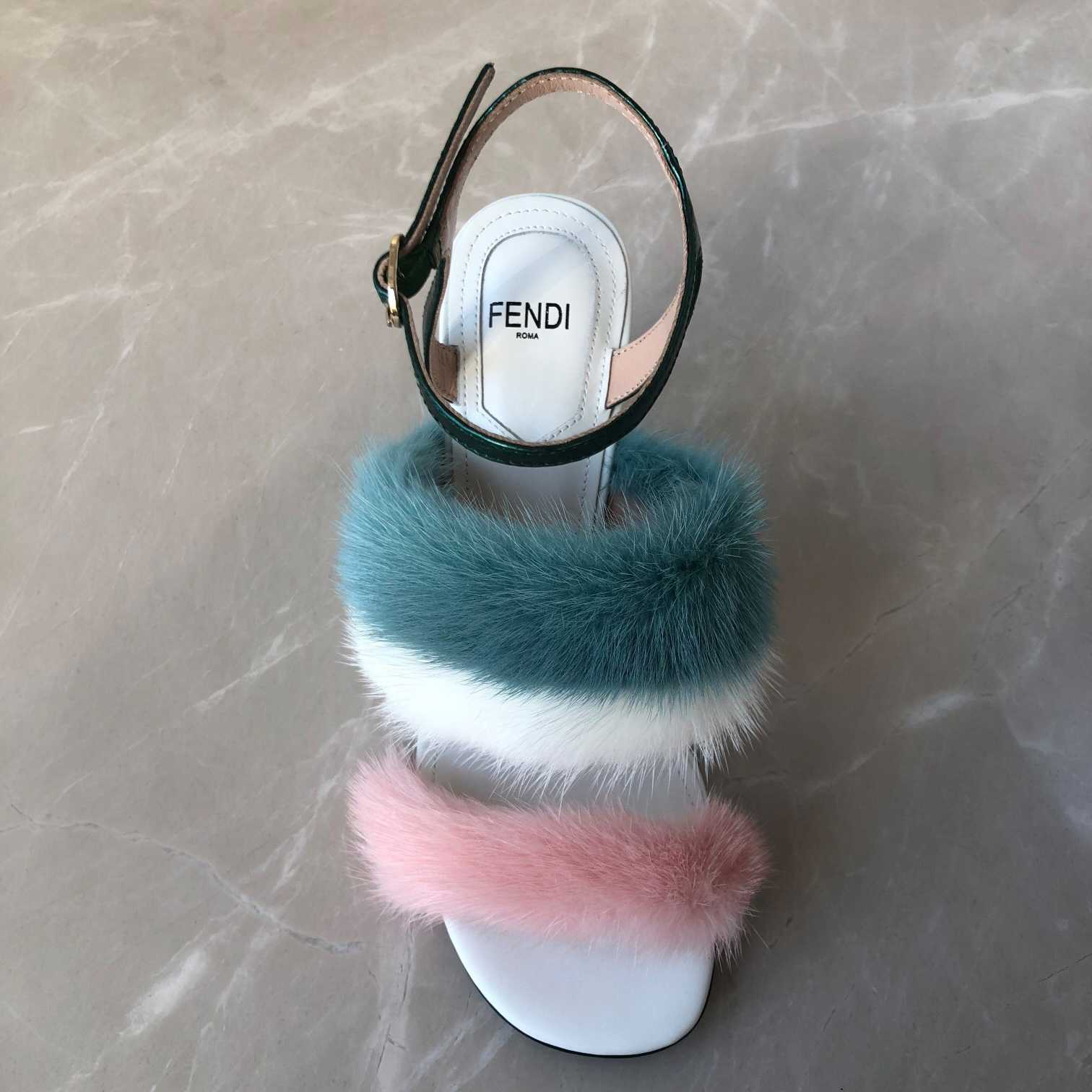 Fendi First Pink Mink High-Heeled Sandals - DopestKickz