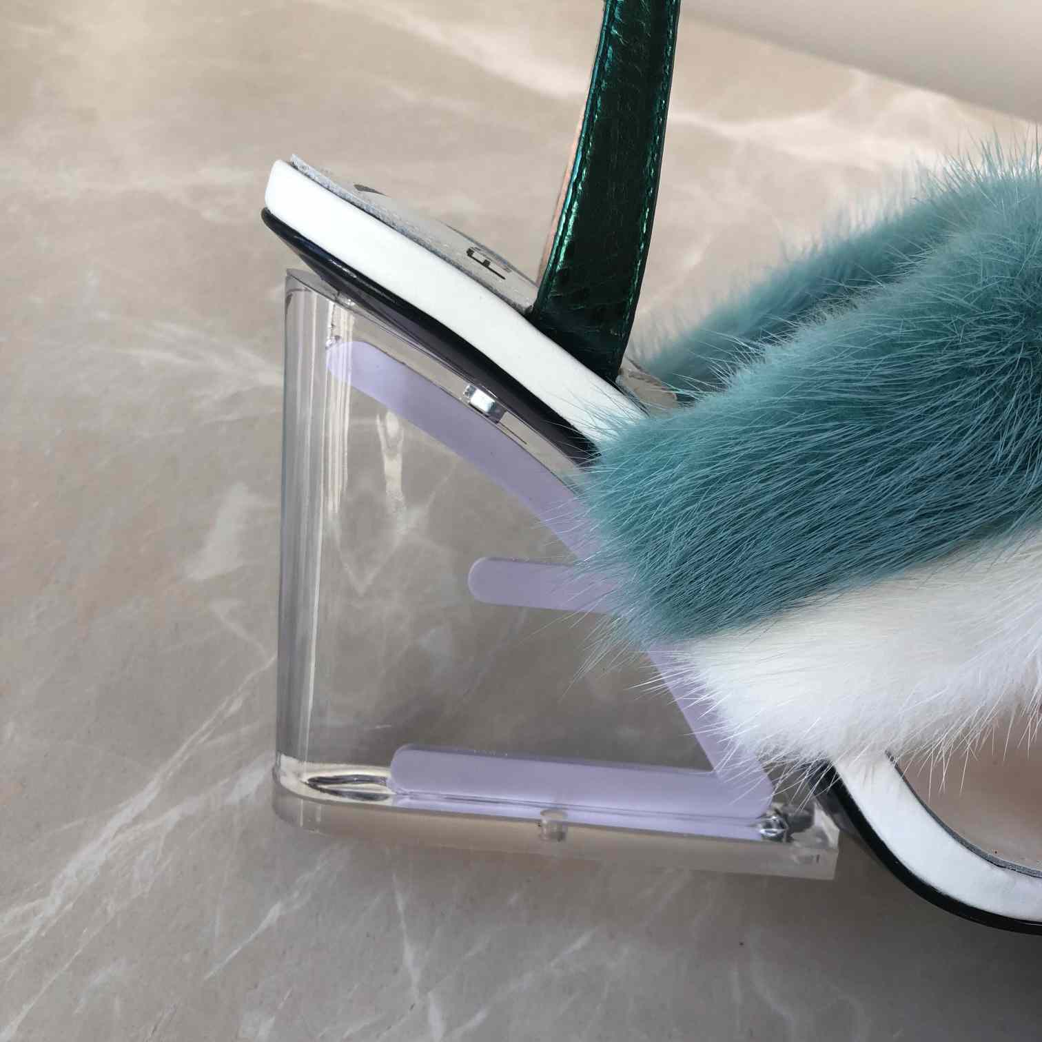 Fendi First Pink Mink High-Heeled Sandals - DopestKickz
