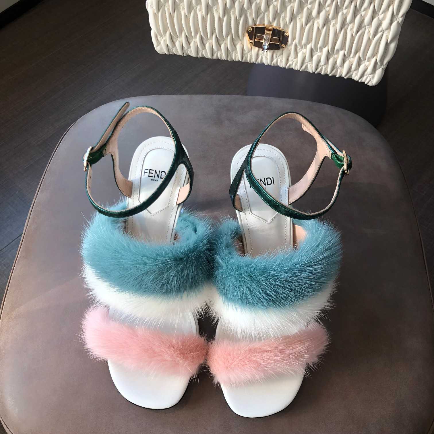 Fendi First Pink Mink High-Heeled Sandals - DopestKickz