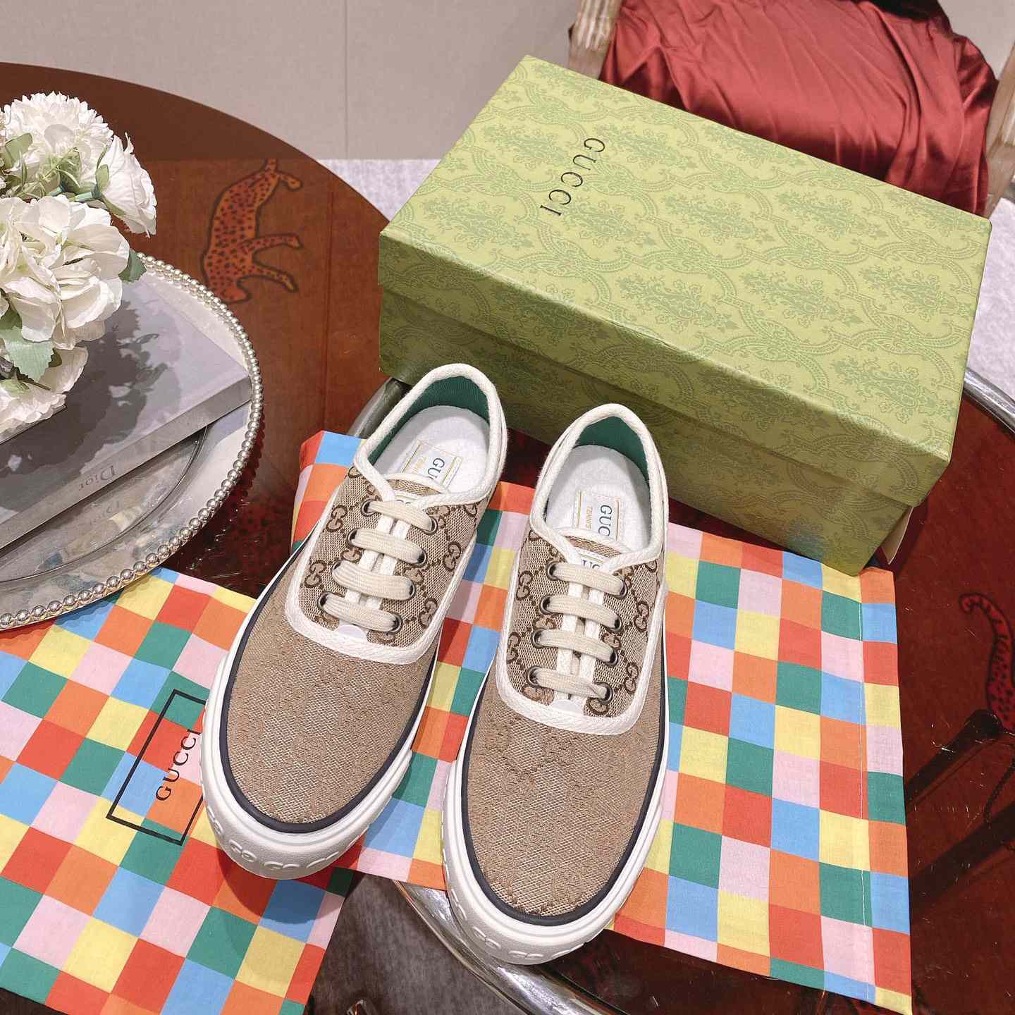 Gucci Tennis 1977 Canvas Sneakers - DopestKickz