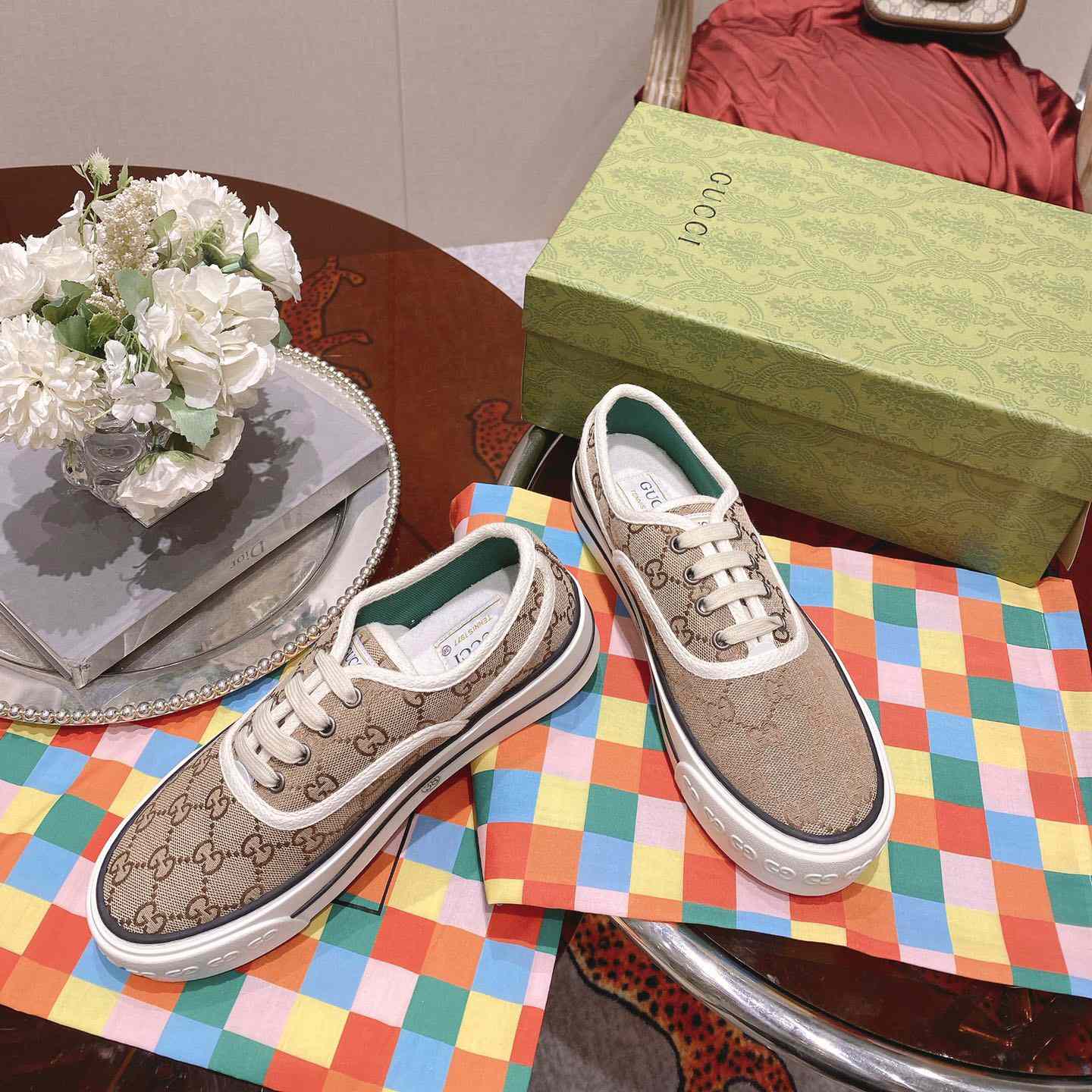 Gucci Tennis 1977 Canvas Sneakers - DopestKickz