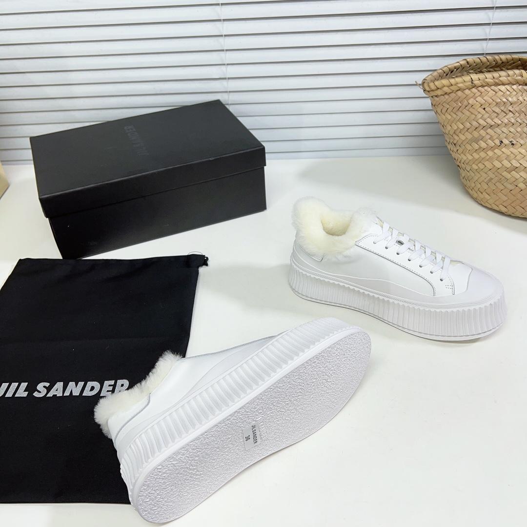 JIl Sander Leather Sneakers With Vulcanized Rubber Sole - DopestKickz