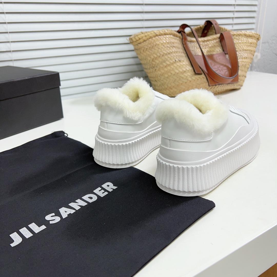 JIl Sander Leather Sneakers With Vulcanized Rubber Sole - DopestKickz