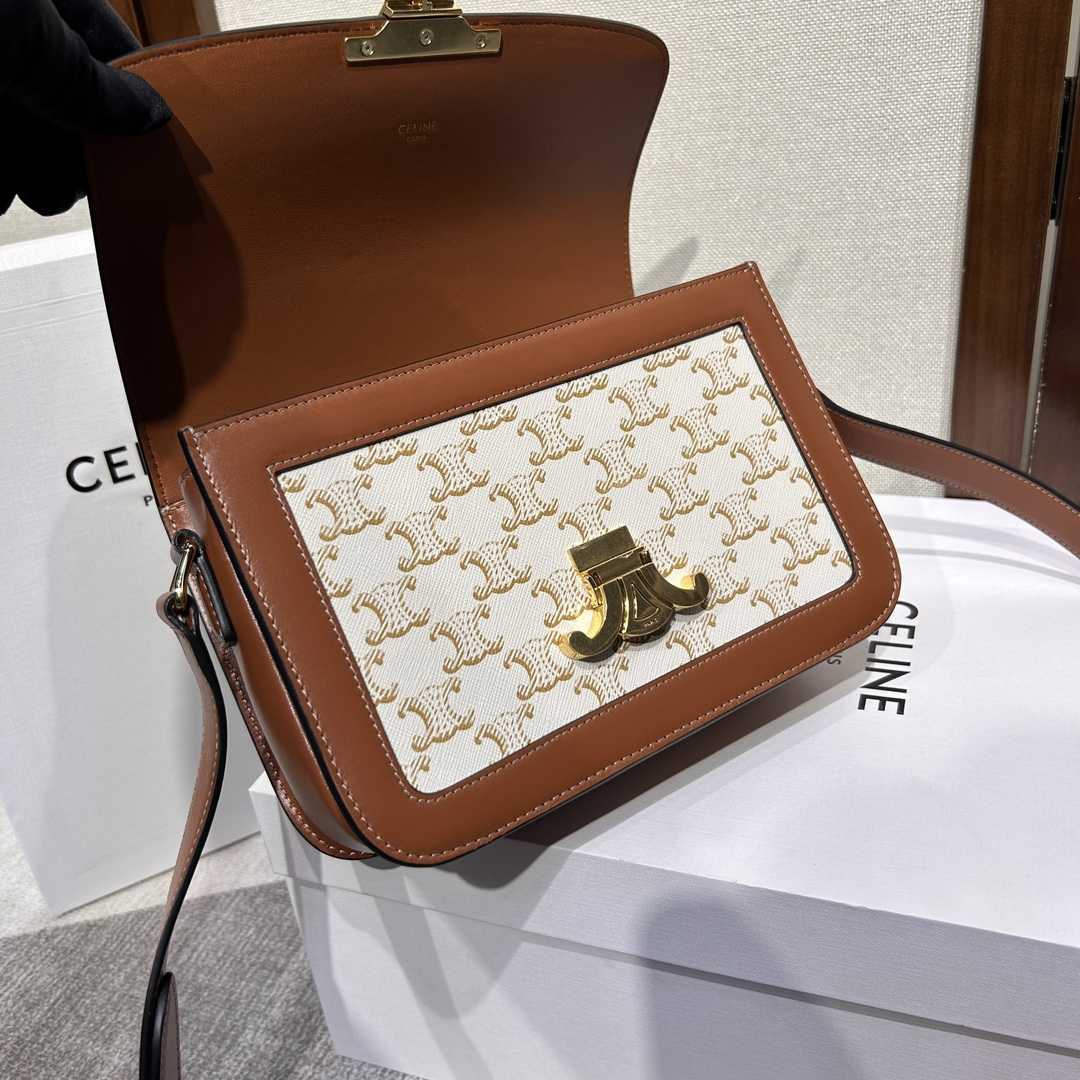 Celine Classique Triomphe Bag In Triomphe Canvas And Calfskin - DopestKickz