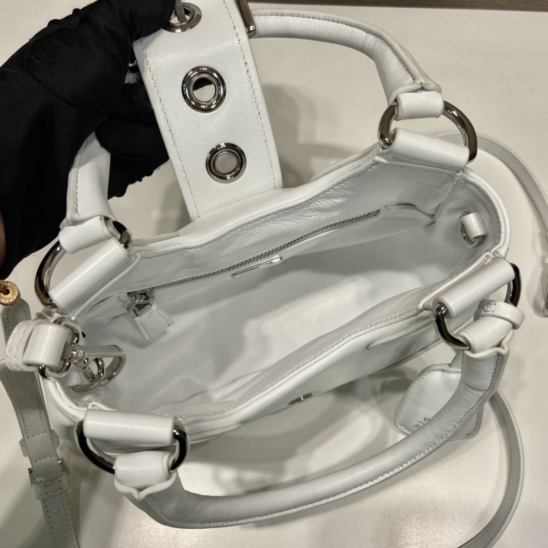 Prada Moon Re-Nylon And Leather Bag(22.5-16-7.5cm) - DopestKickz